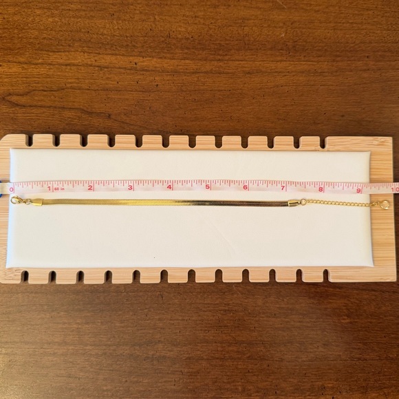 Gold Herringbone Bracelet or Anklet with Adjustable Extender, Like New - Picture 8 of 8